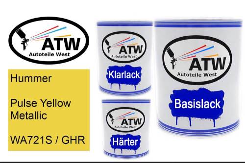 Hummer, Pulse Yellow Metallic, WA721S / GHR: 1L Lackdose + 1L Klarlack + 500ml Härter - Set, von ATW Autoteile West.